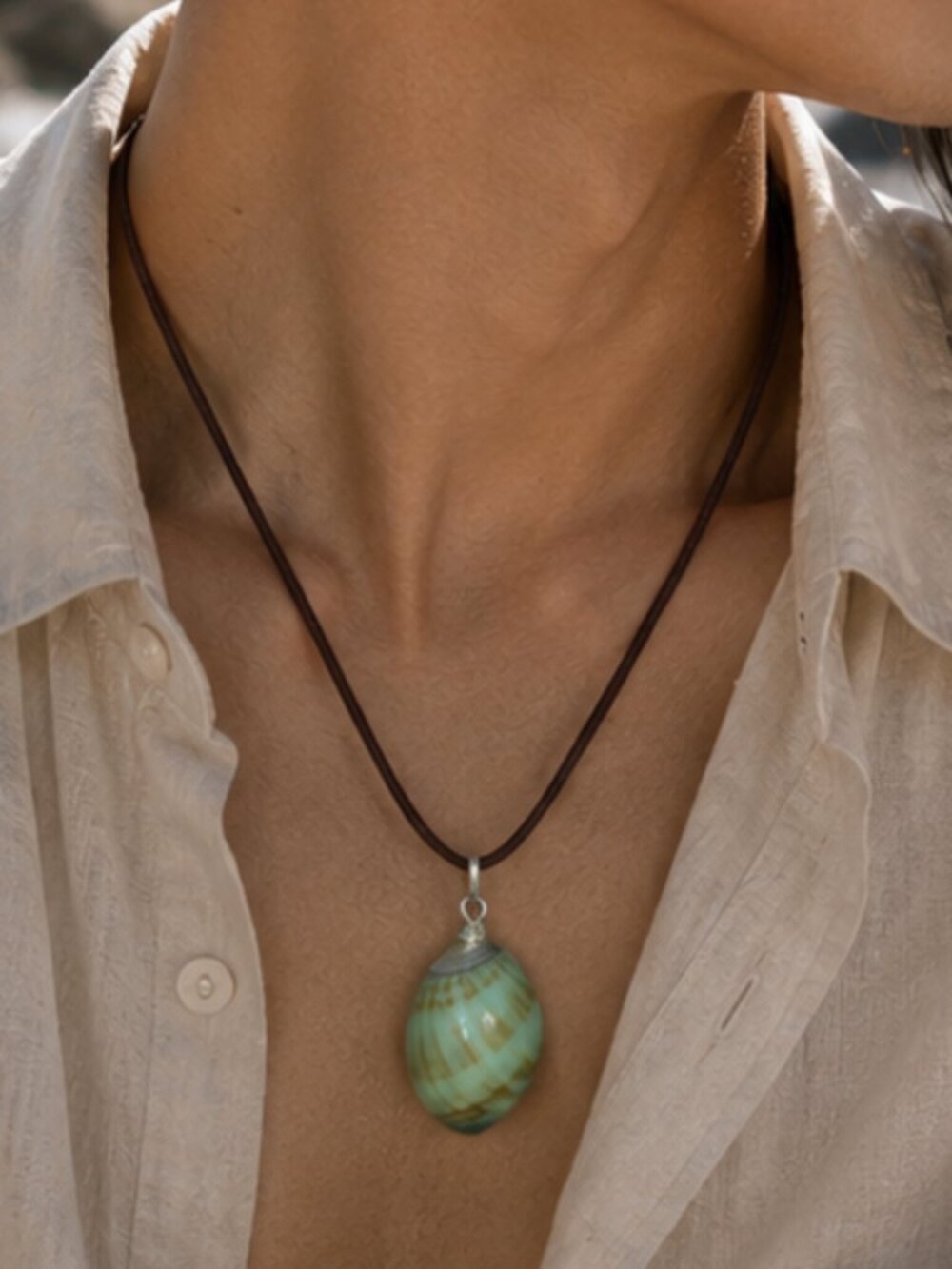 Sea Relic Natural Shell Pendant Necklace | Handmade Coastal Jewelry